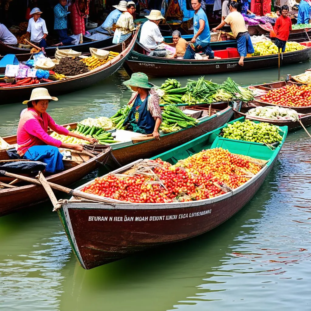 Vietnamese market on water